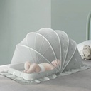AMOR TINY Foldable Baby Mosquito Net | Breathable & Portable Canopy for Cribs & Travel – Fits 0-5 Years | Grey |