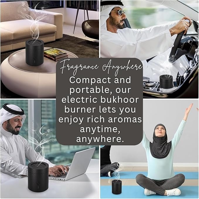 7MD Bakhoor Burner Portable Electric Incense  – Compact Ceramic Incense Heater | 500°C Self-Igniting | USB-C Rechargeable | 7MD‑108 |