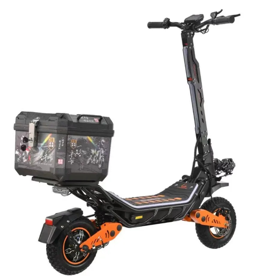 Kugoo City Ride 1200W High-Speed Electric Scooter with Rear Storage Box – 85KM/h Top Speed, 55KM Range, 48V Battery, 12-Inch Wheels & Disc Brakes – Heavy-Duty Design