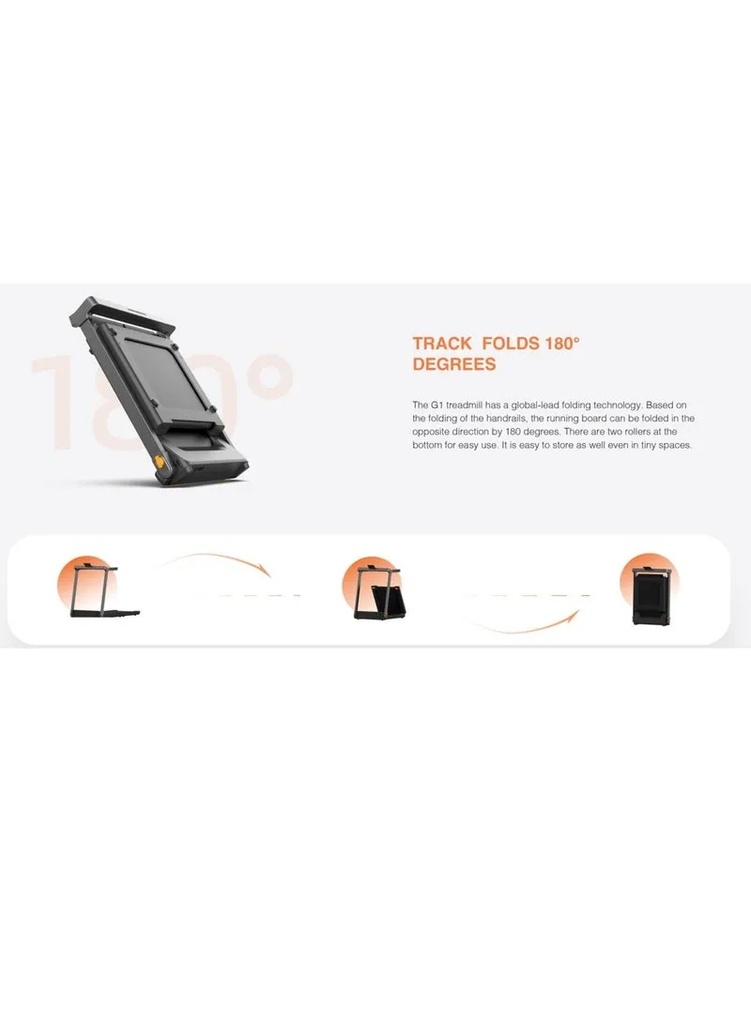 Kingsmith WalkingPad TRG1F Treadmill G1 – Foldable WalkingPad with Side Handrail, LED Digital Panel, Brushless Motor, Up to 10 km/h, Fitness App Support & Phone/Tablet Holder