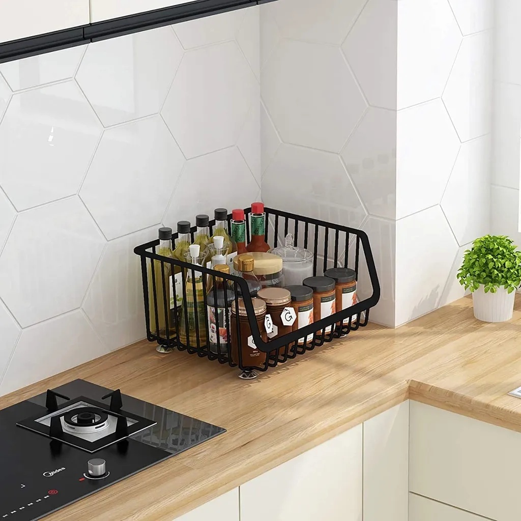 🚨 DISPLAY PIECE 🚨 4-Tier Fruit & Vegetable Storage Basket with Wheels – Detachable Wire Rack Organizer for Kitchen & Home Use 🚨 Without box 🚨