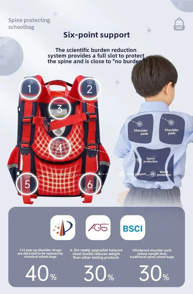 Hello Dragon Elementary School Backpack for Boys and Girls | 22L Lightweight Schoolbag with Spine Protection & Reduced Load | Suitable for Kids Age 7-10, Unisex | NPB20057MR3 |