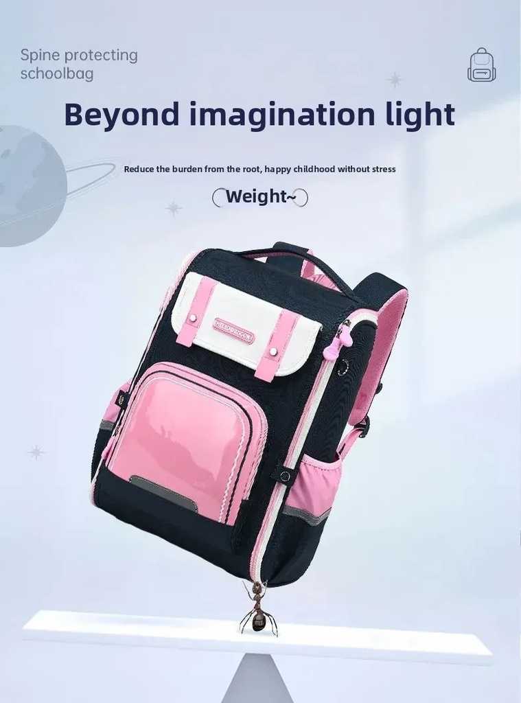 Hello Dragon Ultra Lightweight Waterproof School Backpack for Boys and Girls | Dual Shoulder Bag with Spine Protection, Oxford Fabric, Ridge Support & Water-Resistant Lining | NPB23029L |