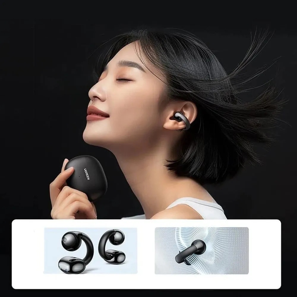UGREEN HiTune S3 TWS Wireless Earphones | Bluetooth 5.4 Open-Ear Clip Design | AI ENC Noise Reduction | IPX5 Waterproof | 30H Playtime | Fast Charging USB-C | WS209 |