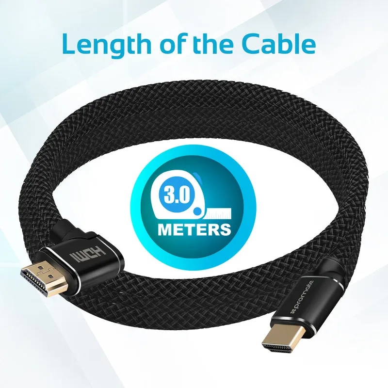 PROMATE Right Angle 4K HDMI Cable - 300cm | ProLink4K1-300 |