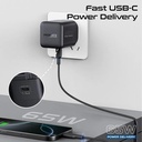 PROMATE 65W PD GanFast™ Charging Adapter with Retractable USB-C Cable | Cubix-R65 |
