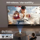PROMATE 4K Compatible HD Wireless LCD Projector with Built-In Speaker & Ambient RGB light - 3 in 1 Multifunctional LCD Projector | Beamer-250R |