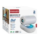 PROMATE 4K Compatible HD Wireless LCD Projector with Built-In Speaker & Ambient RGB light - 3 in 1 Multifunctional LCD Projector | Beamer-250R |