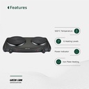 Green Lion Electric Stove with Double Hot Plate – 2500W Dual Burner Cooker, 6 Heating Levels, 50-500 °C Thermostat, Anti-Slip Base, Easy-Clean Design | GNESDOUB43BK |
