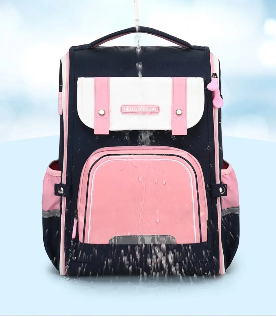 Hello Dragon Ultra Lightweight Waterproof School Backpack for Boys and Girls | Dual Shoulder Bag with Spine Protection, Oxford Fabric, Ridge Support & Water-Resistant Lining | NPB23029L |