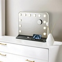 Green Lion Vanity Mirror – 36W LED Lighted Makeup Mirror with 224 LEDs, Adjustable Brightness, 3 Color Modes, Touch Control, Detachable 10X Magnifier, Built-in Organizer, USB-A & Type-C Charging Outputs | GNVNTYMIRBK |