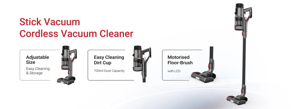 TELUX T20 Powerful Monster Cordless Vacuum Cleaner – 600W Digital Motor, 30kPa Suction, 2500mAh Battery, 95Min RunTime | VCT20 |