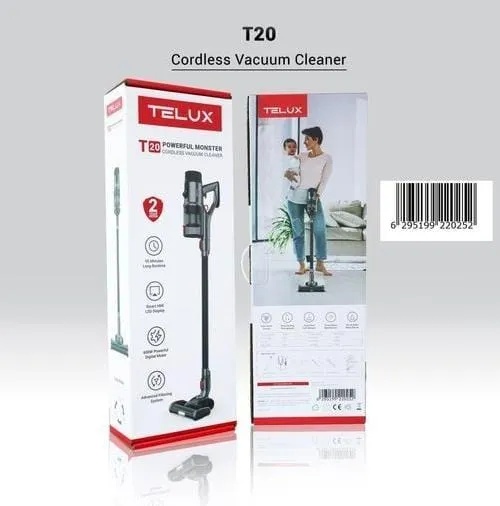 TELUX T20 Powerful Monster Cordless Vacuum Cleaner – 600W Digital Motor, 30kPa Suction, 2500mAh Battery, 95Min RunTime | VCT20 |
