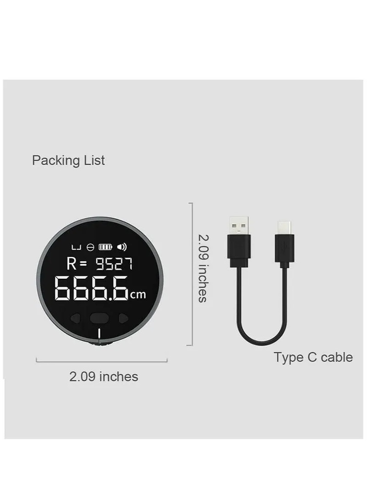 7MD Digital Tape Measure – Rechargeable Smart Rolling Measuring Tool for Flat, Curved, Diameter & Odd Shapes with High Precision LCD & Type-C