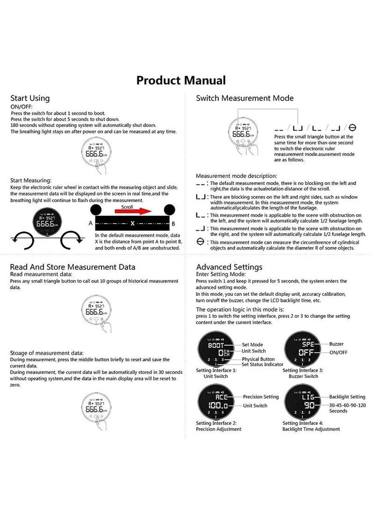 7MD Digital Tape Measure – Rechargeable Smart Rolling Measuring Tool for Flat, Curved, Diameter & Odd Shapes with High Precision LCD & Type-C