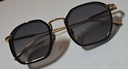 7MD Premium Unisex Square Sunglasses – Elegant Black & Gold Frame with Dark Lenses, Stylish Design with Protective Case