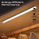 Promate 60cm Rechargeable LED Light Strip – Under Cabinet Light Bar with Motion Sensor, 100lm Brightness, 2000mAh Battery & USB Powered | lumia-60 |