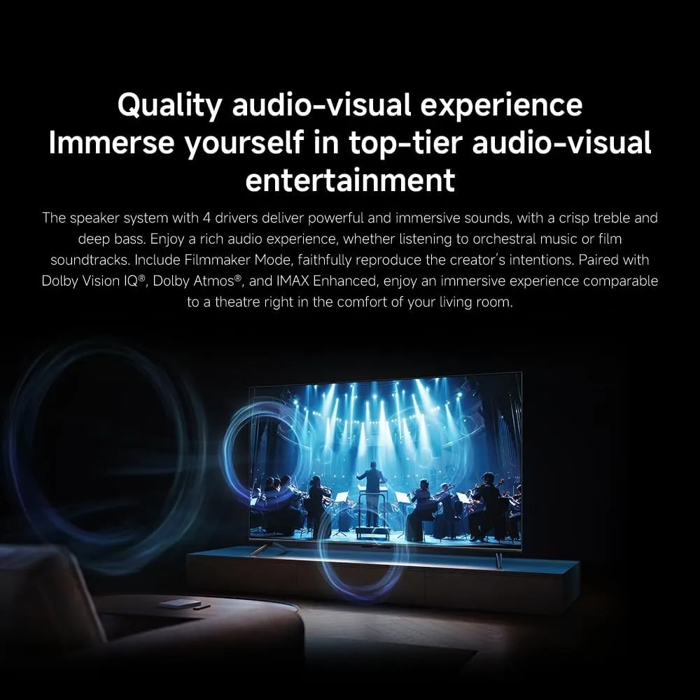 Xiaomi TV S Mini LED 75-Inch (2025) – 4K QD-Mini LED, Google TV, Dolby Vision, Dolby Atmos, 144Hz Refresh Rate