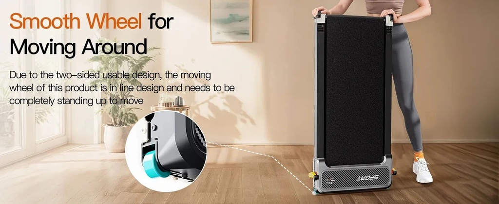 Renoy 2-in-1 Under Desk Treadmill – Foot Massage Function, 2.5HP Motor, Folding Walking Pad, LED Display, Remote Control | 520A-A |