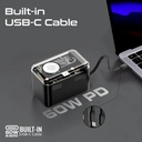 PROMATE 65WPD 20000mAh Power Bank – Transparent Design, Multi-Device Charging, Built-in USB-C & Lightning Cables | Mavrix-20 |