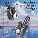 PROMATE 65WPD 20000mAh Power Bank – Transparent Design, Multi-Device Charging, Built-in USB-C & Lightning Cables | Mavrix-20 |