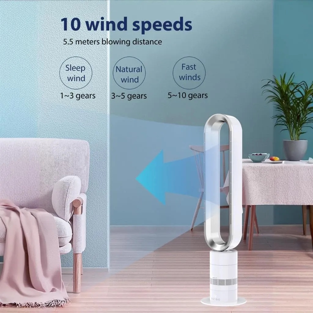 Green Lion Air Cooler – Rechargeable, Portable Leafless Design, 3 Fan Speeds, Up to 6 Hours Runtime, 8000mAh Battery | GNREAIRCOLSWH | GNREAIRCOLDWH |