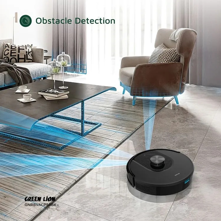 Green Lion Smart Robot Vacuum Pro – 4000Pa Suction, 360° LiDAR Navigation, Self-Empty Dock, 140min Runtime | GNRBVACP50BK |