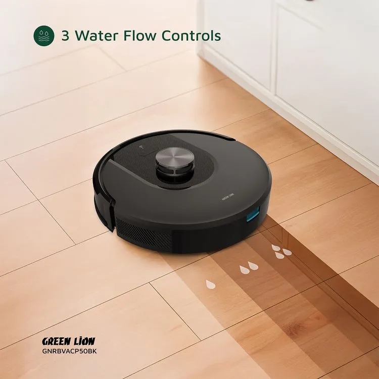 Green Lion Smart Robot Vacuum Pro – 4000Pa Suction, 360° LiDAR Navigation, Self-Empty Dock, 140min Runtime | GNRBVACP50BK |