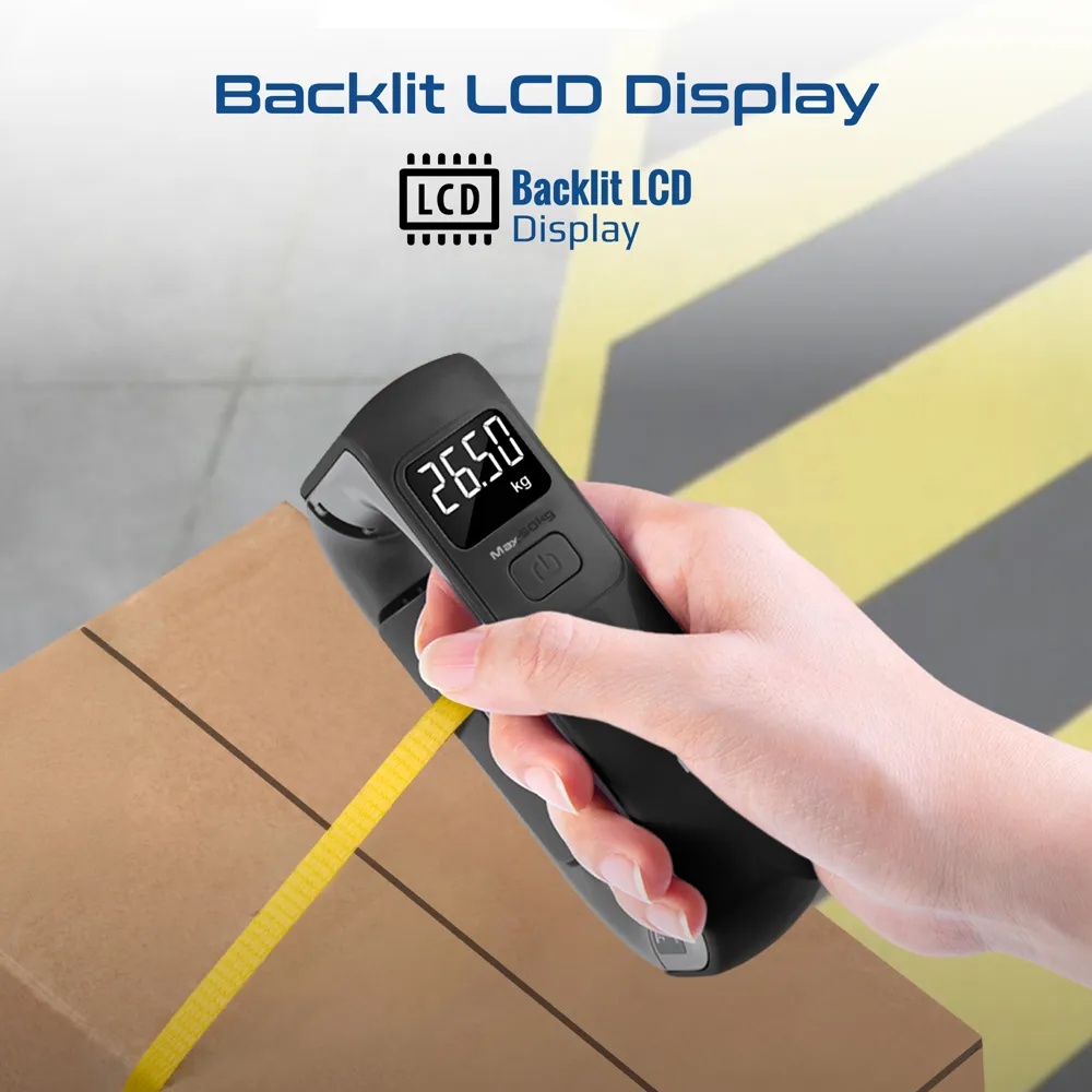 PROMATE Digital Handheld Luggage Scale – Comfort-Grip Design, High Precision, 50kg Max Capacity | Instascale-50 |