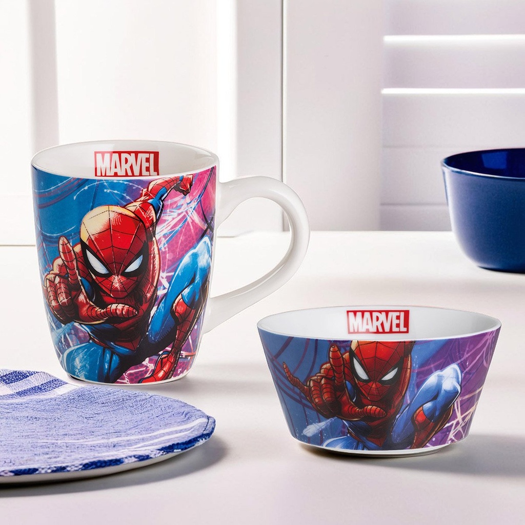 EGAN Marvel Bowl – 490ml Porcelain, Spider-Man & Avengers Designs, Microwave & Dishwasher Safe, Kids Collectible