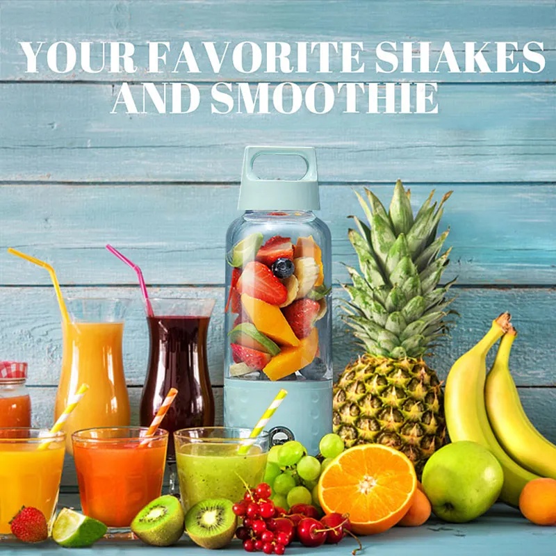 SANDOKEY Portable Blender Juicer Cup – 500ml Capacity, 75W Power, USB Rechargeable, Personal Smoothie Maker | P2019R |