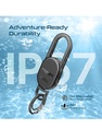 Promate Smart Carabiner Keychain – Apple Find My Compatible, IP67 Water-Resistant, Rechargeable Battery, 90dB Sound Alert, 50m Range, Ideal for Bags, Pet Collars, Keys & Luggage | TagChain |