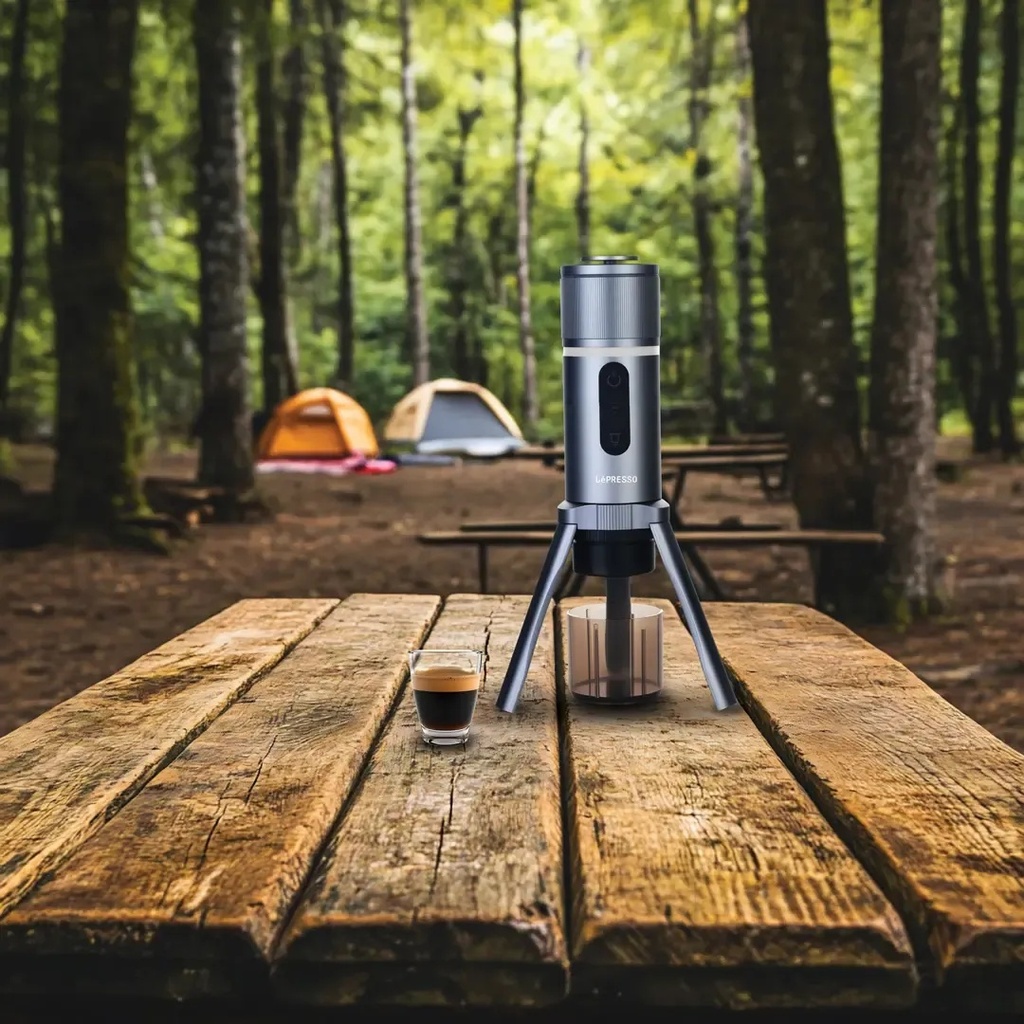 Lepresso Brewjet Portable Espresso Maker – 12V/220V Compact Coffee Brewer, 80mL Capacity, One‑Touch Operation, Compatible with Capsule & Ground Coffee | LPPECFFMGY |