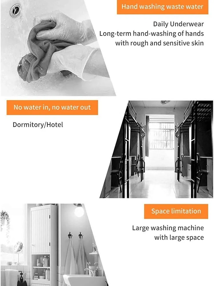 🚨 USED 🚨 Moyu Portable Folding Washing Machine – 0.8Kg Capacity, Soak Disinfection, Hidden Hose Design, Powerful Suction Cup, Energy Saving, Removable Drain Basket, One-Click Operation | XPB08-F2 | 🚨 Not Covered By Warranty 🚨