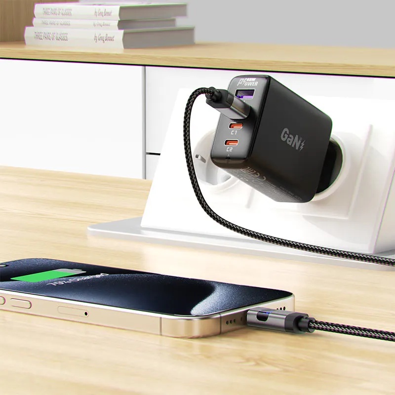 ACEFAST C15‑04 USB‑A to USB‑C Cable – 66W Fast Charge & Sync, 1.2m Braided Cable with LED Display | C15‑04 |