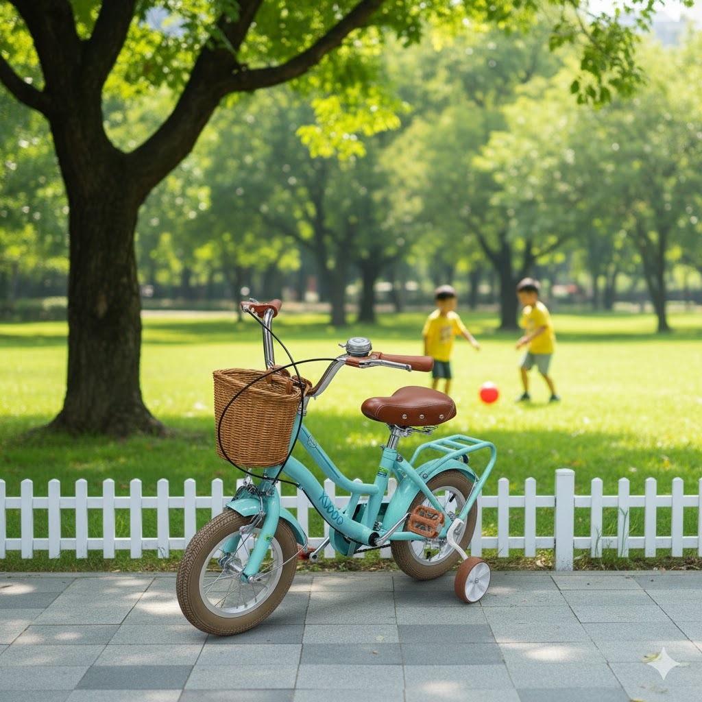 KUGOO Kids Bicycle with Front Basket and Training Wheels