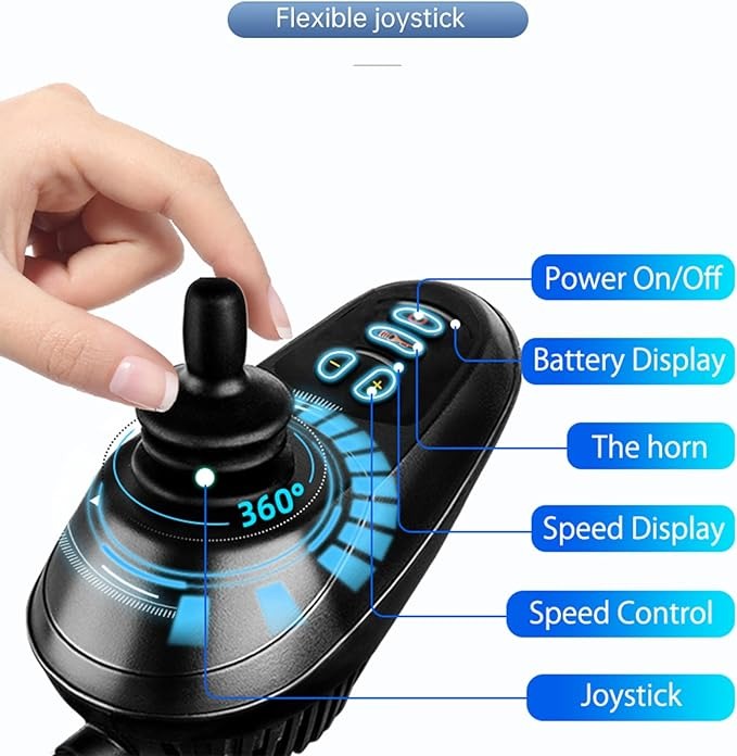 7MD Portable Foldable Electric Wheelchair Smooth Ride for Disabled & Elderly Travel