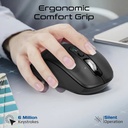 Promate Wireless Mouse – Tri-Connect (Bluetooth 5.0 + 2.4GHz), Rechargeable, Ergonomic Design, Multi-Device, 3200 DPI | SamoTri |