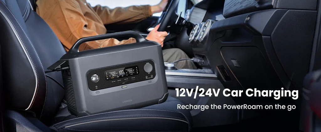UGREEN PowerRoam 680Wh 600W Portable Power Station – Fast-Charging PowerZip Technology, U-Turbo 1500W Support, EV-Rated LFP Batteries (3000+ Cycles), Solar/DC/AC Input, 965W Total Output | GS600 - 15051A |