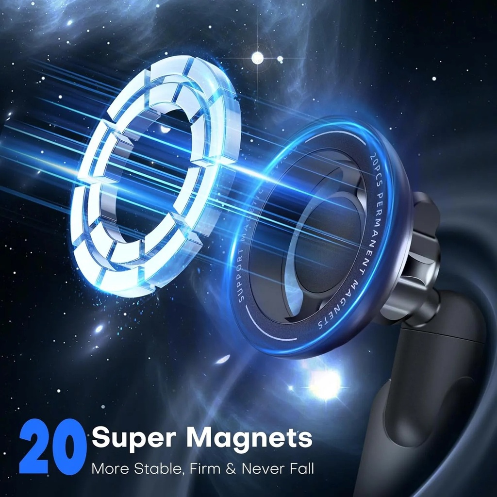 7MD 2‑in‑1 Car Cup Holder Expander & Magnetic Phone Mount – 360° Rotation, Adjustable Arm Extends to 36.2cm, Compatible with Smartphones & Drink Containers | 7MD49625 |