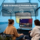 Powerology 27" Portable FHD Smart TV – 1920×1080 TFT‑LCD, Android 14, Built‑in 38400mAh Battery, Dual-Band WiFi, Speakers, Leather Handle & Carry Case | PG27FWH |