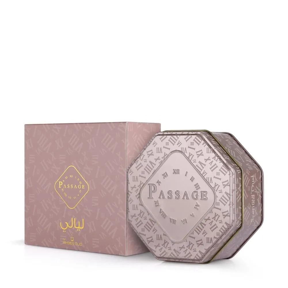 PASSAGE Layali Oud Mabkhar Arabian Bakhoor – 36g Incense with Cardamom, Jasmine, Rose, Amber, Sandalwood & Musk Fragrance
