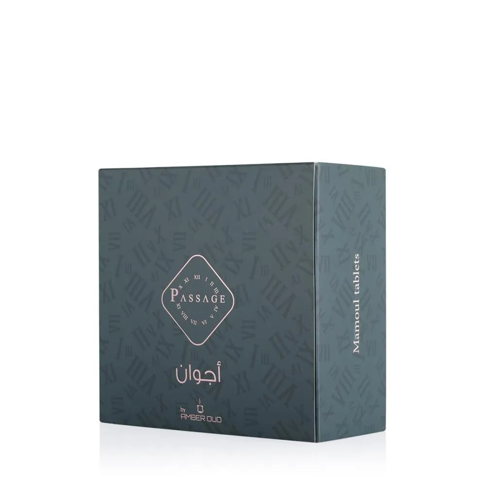 PASSAGE Ajwan Maamoul Incense Tablets – 36g Long-Lasting Oud Fragrance with Apple, Pineapple, Bergamot, Patchouli, Jasmine, Vanilla & Musk