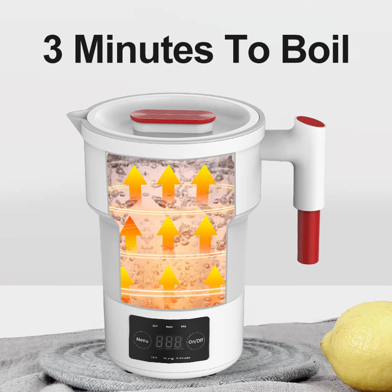 7MD Portable Foldable Electric Kettle – 600ml, Travel-Friendly, Silicone & Stainless Steel, UK 3‑Pin Plug, 850W Rapid Boil | 7MD48025 |