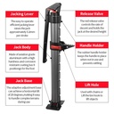 Powerful Hydraulic Off-Road Jack – Electric Steel Lift Tool for SUV & Pickup, Adjustable for Overlanding, 2000kg (4429lbs) Load, 150–860mm Lift Height, 1065mm Max