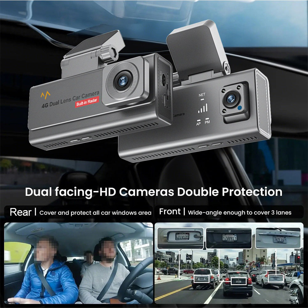 7MD 4G Sentinel Dual-Lens Car Camera – GPS Tracking, Cloud Storage, Radar & Vibration Detection Anti-Theft, Anti-Scratch Smart Surveillance with Remote Monitoring | 7MD47525 |