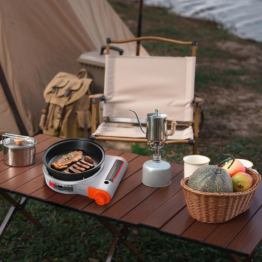 Porodo Tabletop Gas Stove – Single Burner, Multi-Level Flame Control, Electronic Ignition, Quick Butane Setup | PDLFSTK3000GY |