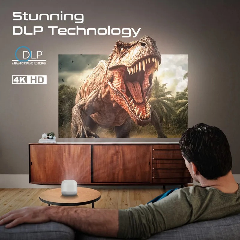 PROMATE Ultra-Portable 4K Wireless DLP Projector with Touch Control, Android 13 & Bluetooth | CubeCast-2 |