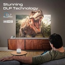 PROMATE Ultra-Portable 4K Wireless DLP Projector with Touch Control, Android 13 & Bluetooth | CubeCast-2 |