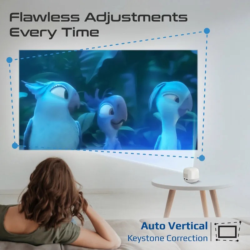 PROMATE Ultra-Portable 4K Wireless DLP Projector with Touch Control, Android 13 & Bluetooth | CubeCast-2 |